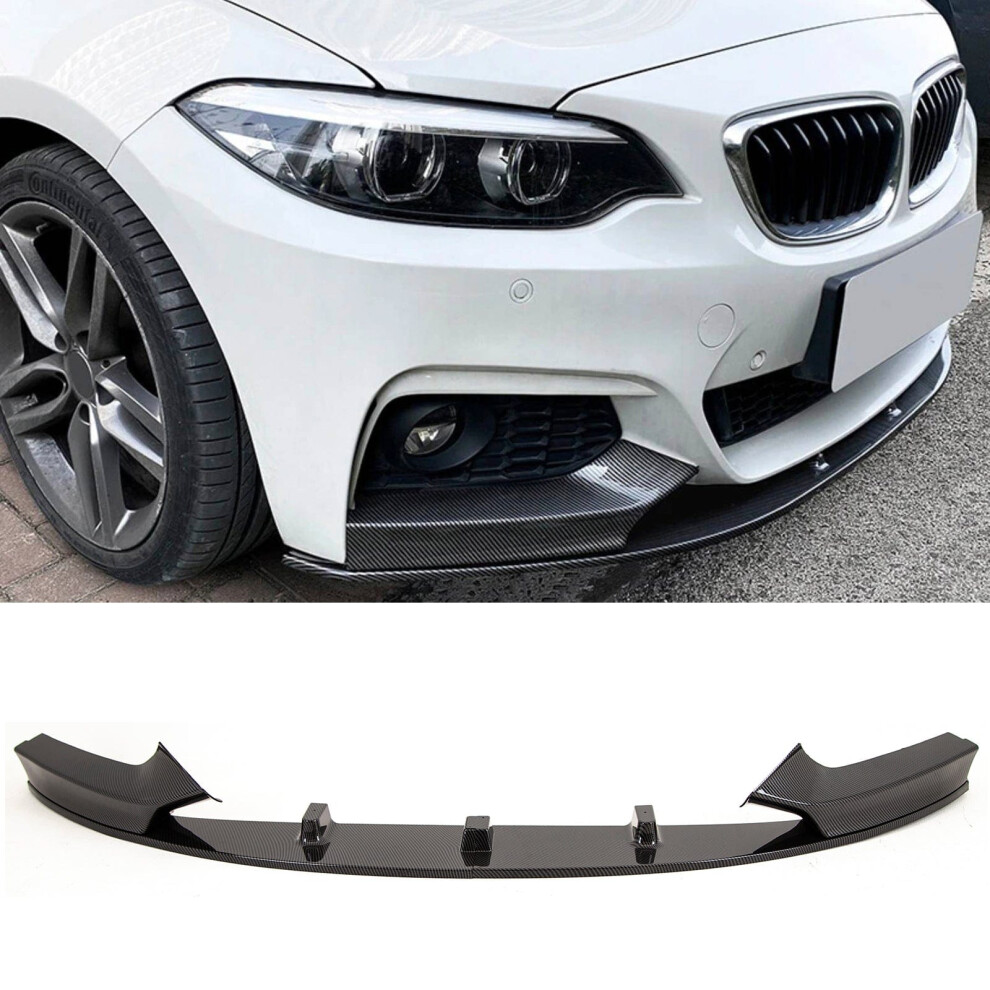 Fits Bmw 2 Series F22 F23 2014-2021 Front Lip Splitter Spoiler Carbon Look 9145588449979