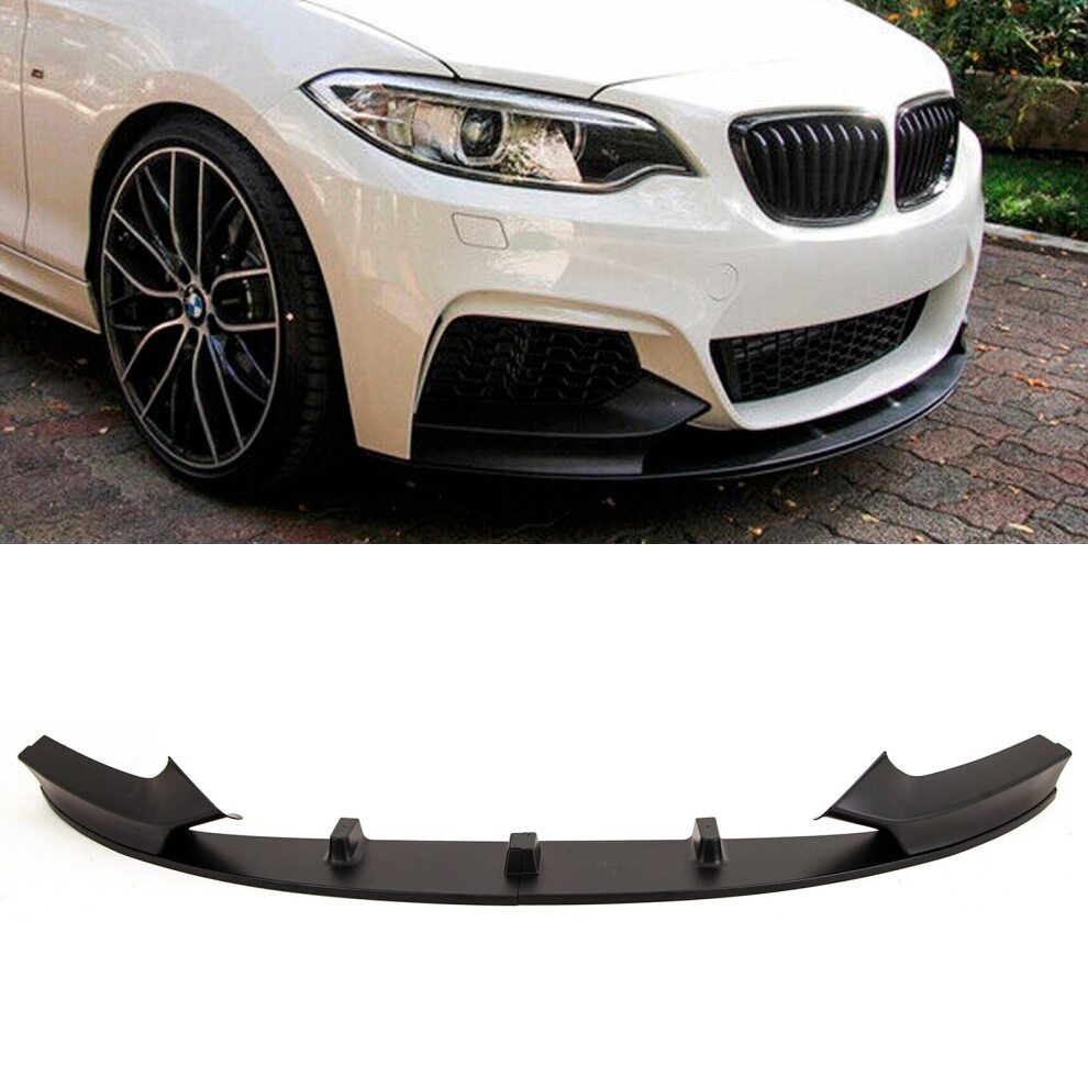 Front Lip Splitter Spoiler M Performance Style Matte Bmw 2 Series F22 F23 Black 9145588449962