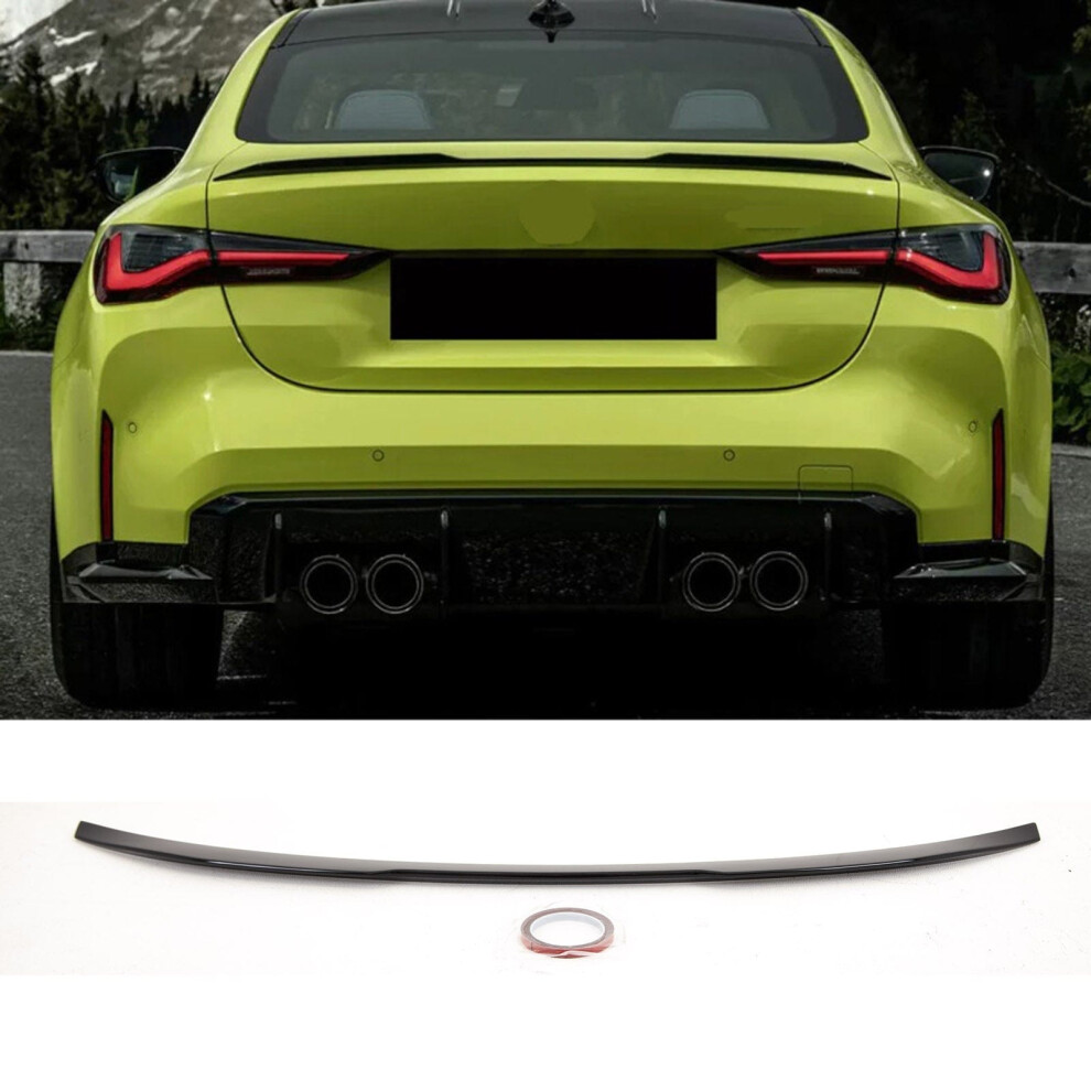 Rear Trunk Boot Lip Spoiler M4 Gloss V Style Bmw 4 Series G22 G82 M4 Black 9145588450005