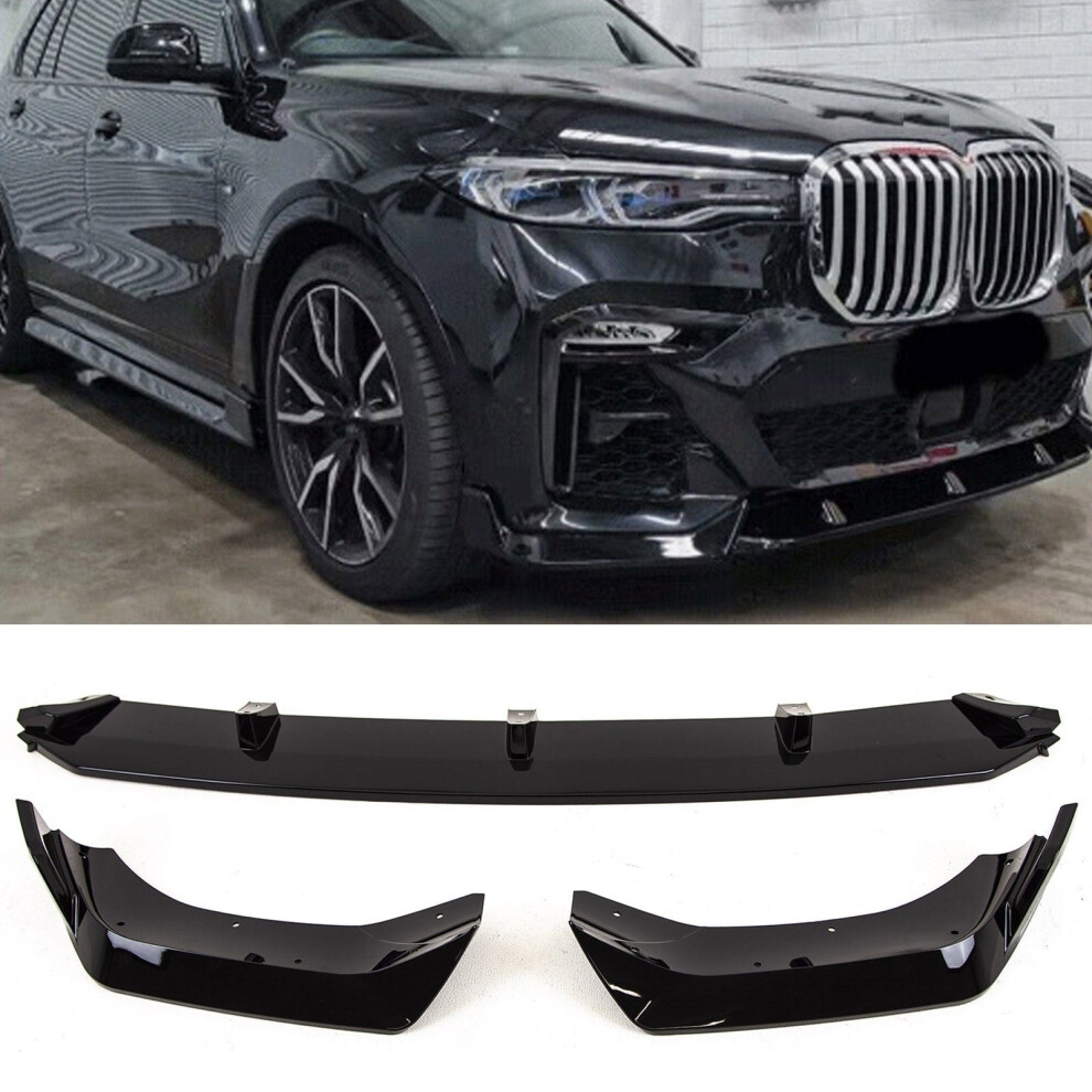 Front Lip Splitter Spoiler M Sport Performance Style Gloss Bmw X7 G07 Black 9145588448156