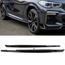 Side Skirts Extension Blades Black Series Knight Style Gloss Black BMW X6 G06