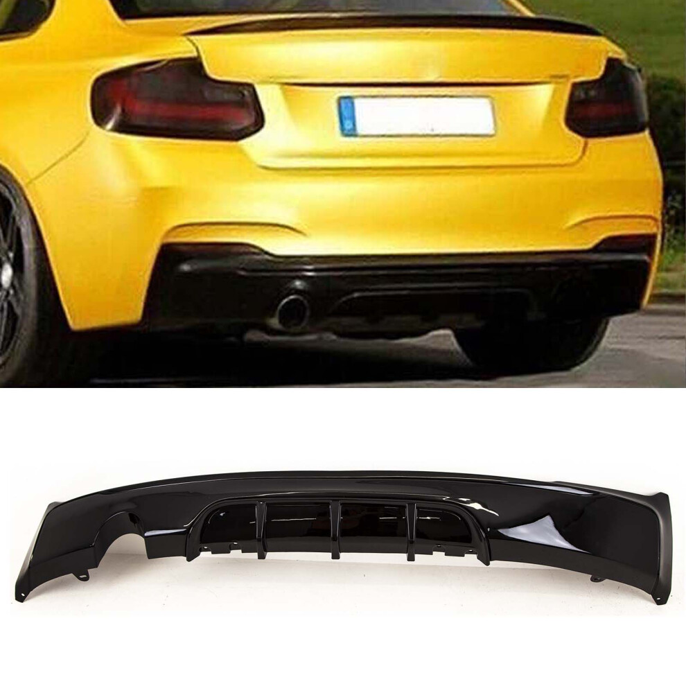Rear Bumper Diffuser Single M Performance Style Gloss Bmw 2 Series F22 F23 Black 9145588447975