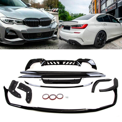 Fits BMW 3 G20 2019-2022 Body Kit Front Lip Splitter Rear Diffuser Side Skirts