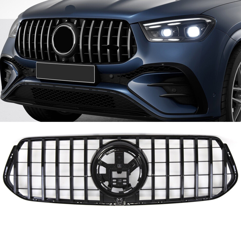 Front Grille Gloss Mercedes Gle W167 C167 V167 Amg Gt Panamericana Style Black 7426938452156