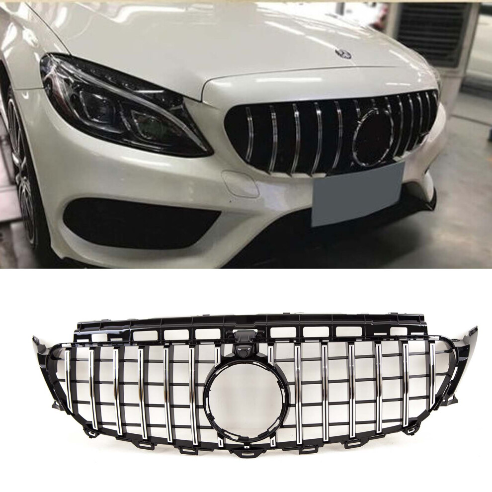 Front Grille Mercedes E Class W213 C238 A238 16-20 Amg Panamericana Style Chrome Black 9145588377517