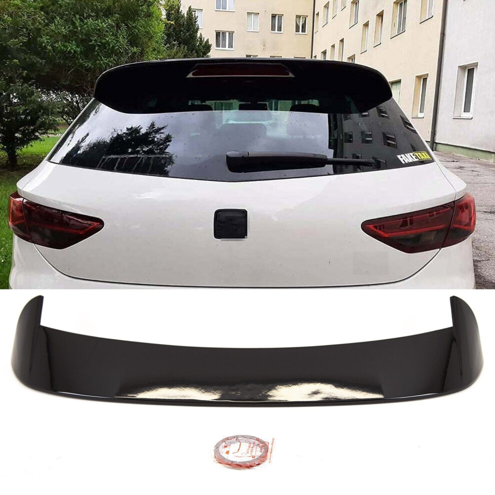 Rear Roof Boot Lip Spoiler Cupra Look Gloss Seat Leon Mk3 5F 2013-2020 Black 9145588450234
