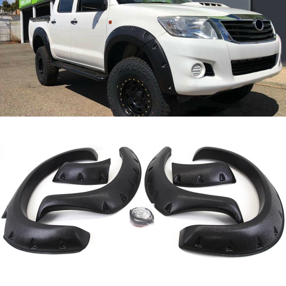Wide Wheel Arches Extensions Fender Flares Set Toyota Hilux 2005-2011 Black 7426938451876