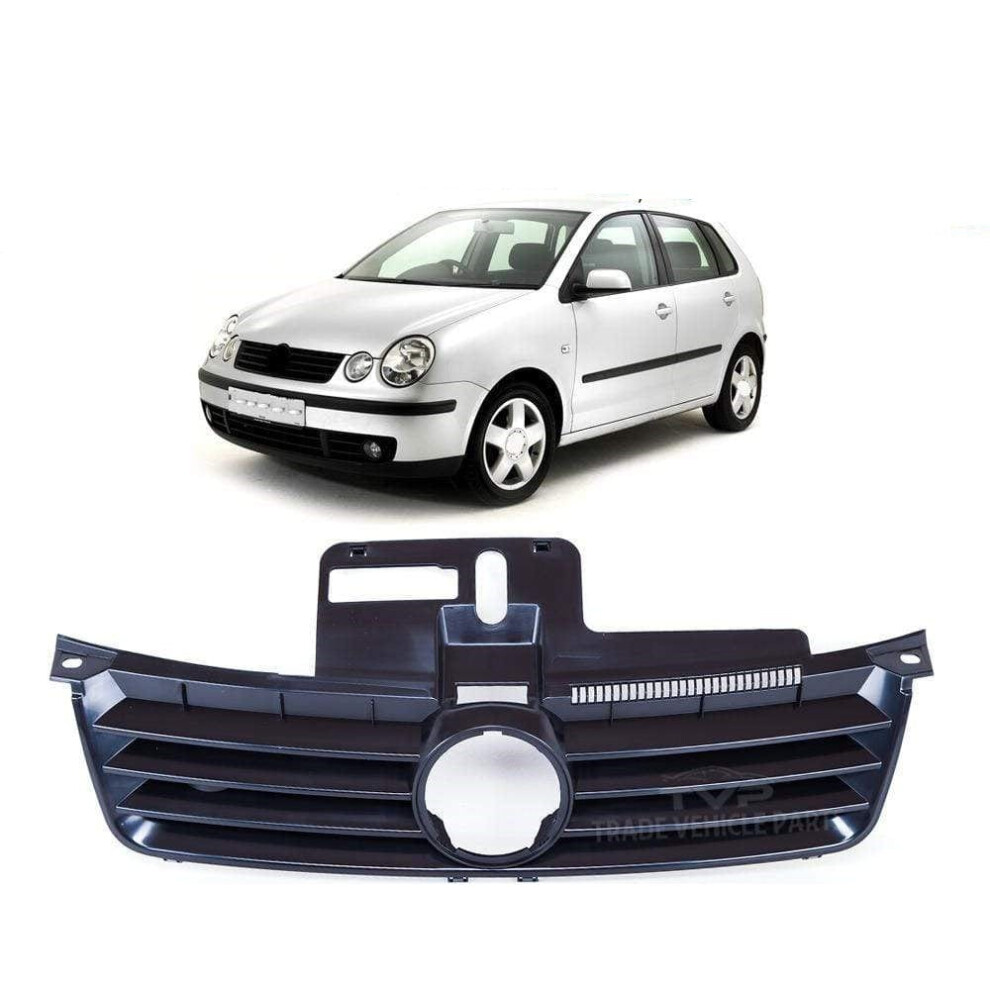 Tvp Trade Vehicle Parts.co.uk Black Front Centre Main Grille Vw Polo 9N 2001-2005 Brand New High Quality