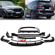 Fits BMW X5 G05 2019- Aero Body Kit Front Lip Splitter Rear Diffuser Side Skirts Spoiler Gloss Black
