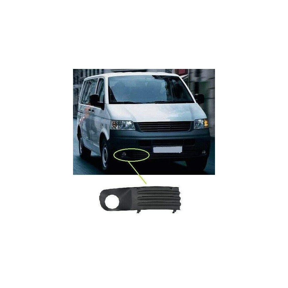 Front Bumper Fog Grille With Fog Lamp Hole Right O/S Vw Transporter T5 2004-2009 7426938512805