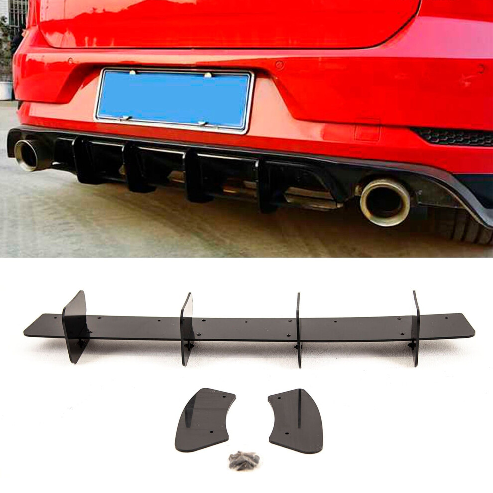 Rear Bumper Diffuser Spoiler Blade Style Gloss Vw Golf Gti Mk7.5 2017-2020 Black 9145588450487