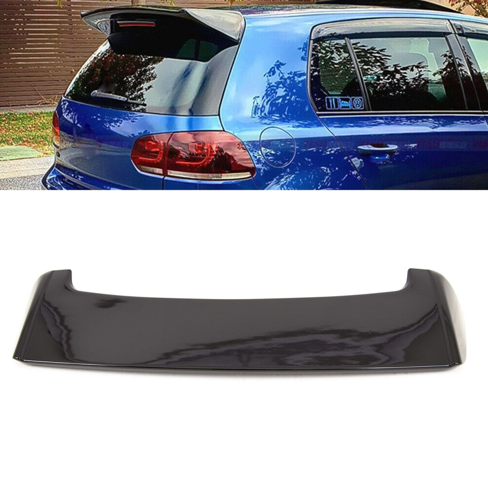 Rear Roof Boot Lip Spoiler R Style Gloss Vw Golf Mk6 Gti Gtd R20 2008-2013 Black 9145588450586