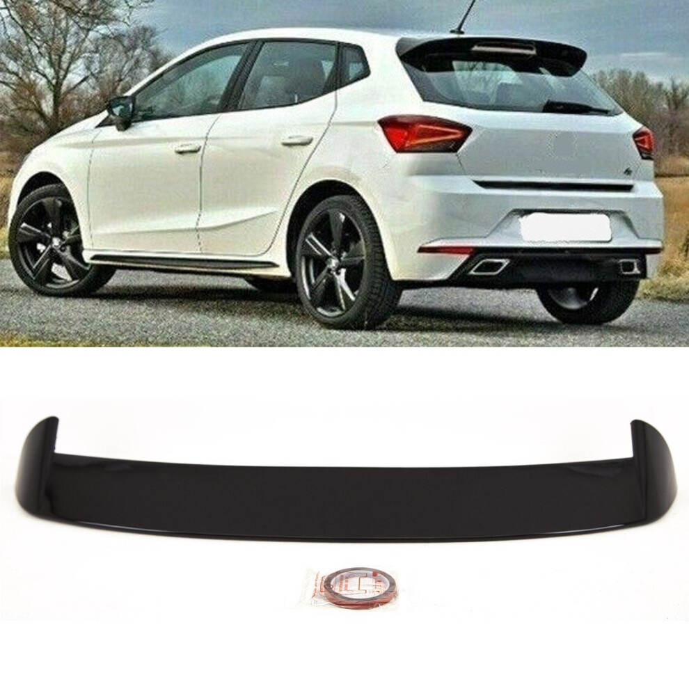 Rear Roof Boot Lip Spoiler Cupra Look Gloss Seat Ibiza Mk5 6F 2017- Black 9145588450265