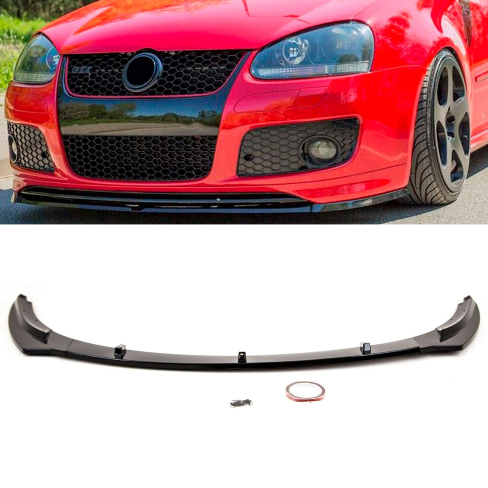 Front Lip Splitter Spoiler Gloss Vw Golf Mk5 Gti Edition 30 2004-2009 Black 9145588450531