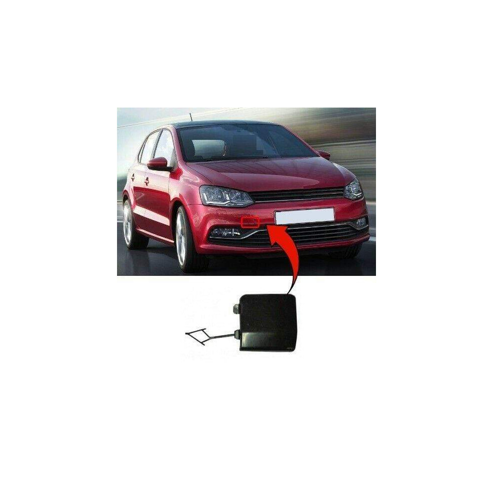 Front Bumper Towing Eye Cover Vw Polo 2014-2017 Onwards Brand New High Quality Black 7426860442898