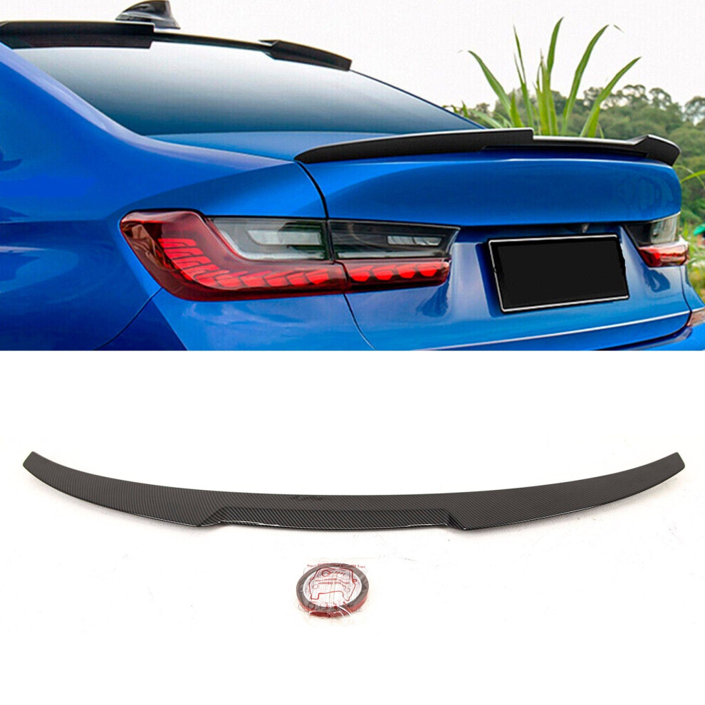 Rear Trunk Boot Lip Spoiler M4 V Style Carbon Look Bmw 3 Series G20 G80 M3 2019- 9145588378088