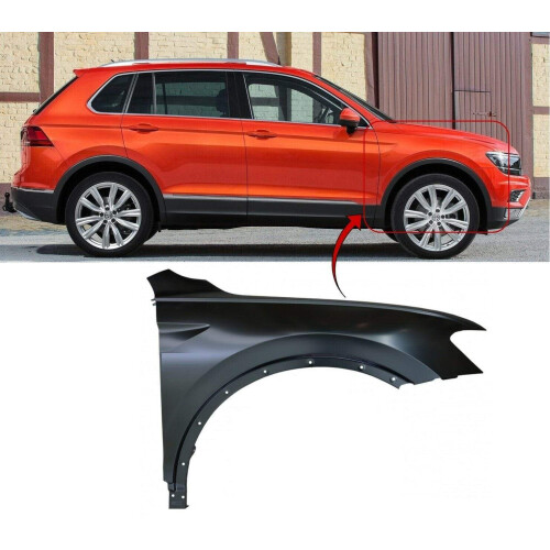 Front Wing Primed Right Side O/S Volkswagen Tiguan 2016- Onwards High Quality