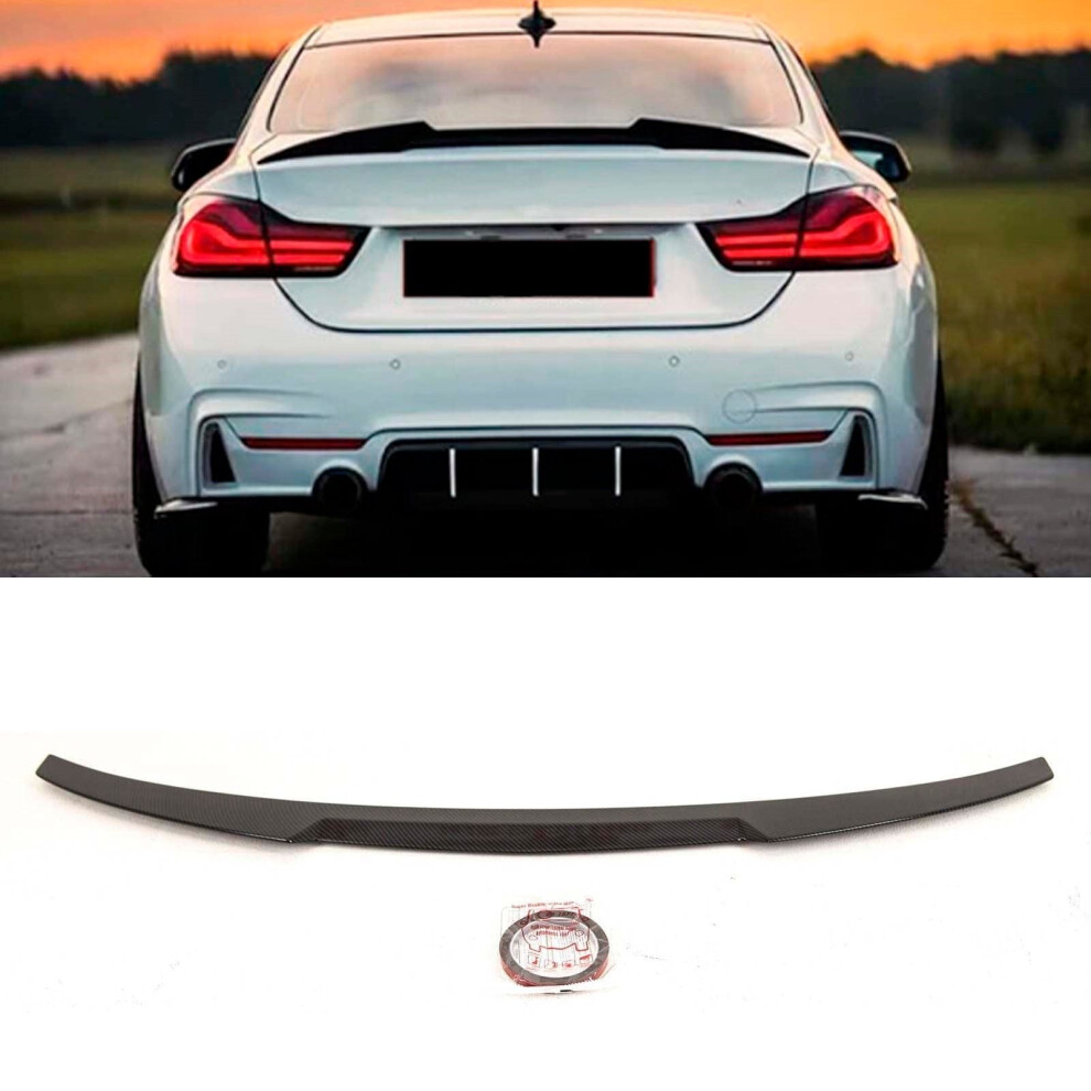 Fits Bmw 4 Series F32 Coupe 2013-2020 Rear Trunk Boot Lip Spoiler Carbon Look 9145588378095