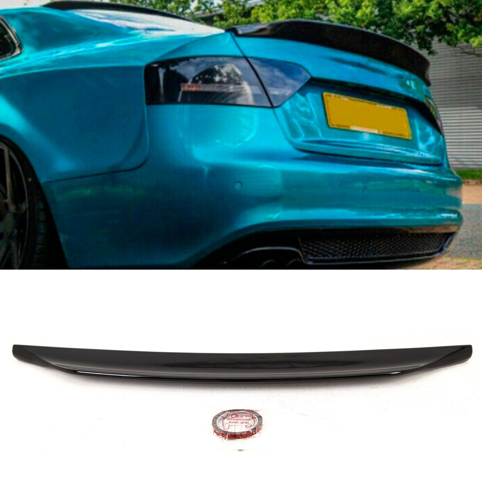 Rear Trunk Boot Lip Spoiler Rs5 Look Gloss Audi A5 B8 8T3 Coupe 2007-2016 Black 9145588377906