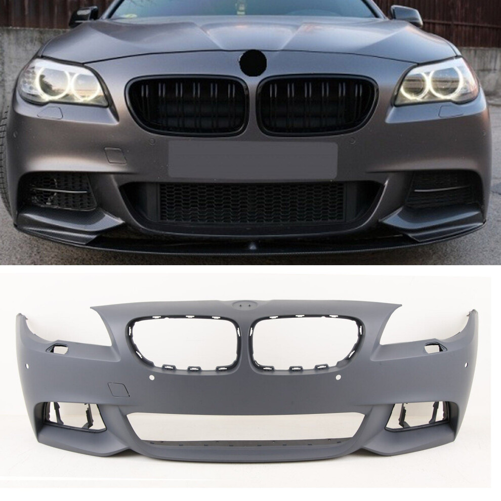 Front Bumper Primed Pdc & Washer Holes Fits Bmw 5 Series F10 F11 M-Sport 2013-17 9145588380609