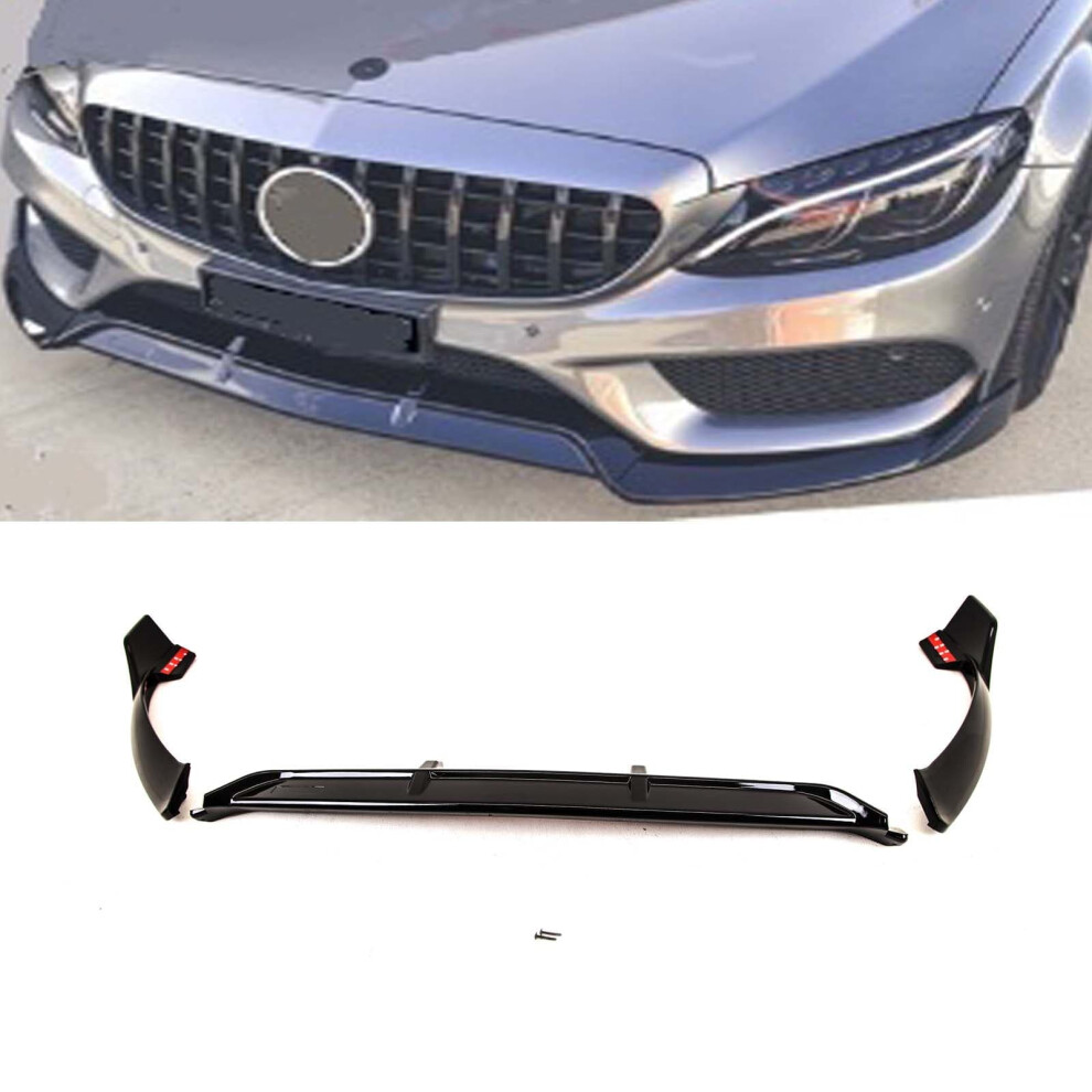 Fits Mercedes C-Class W205 C205 2014-2018 Front Lip Splitter Sport Gloss - Image 3