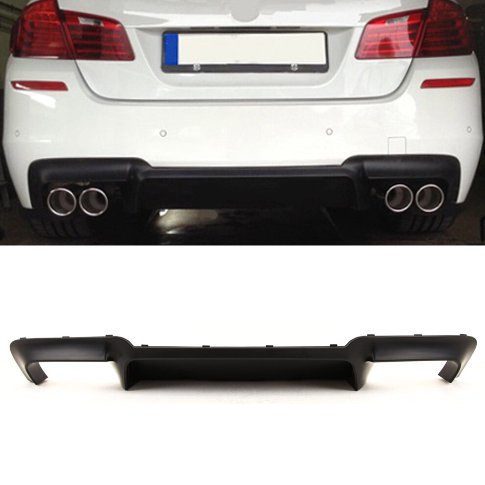 Fits Bmw 5 Series F10 F11 2010-2016 Rear Bumper Quad Exhaust Diffuser Mat Black 9145588447418
