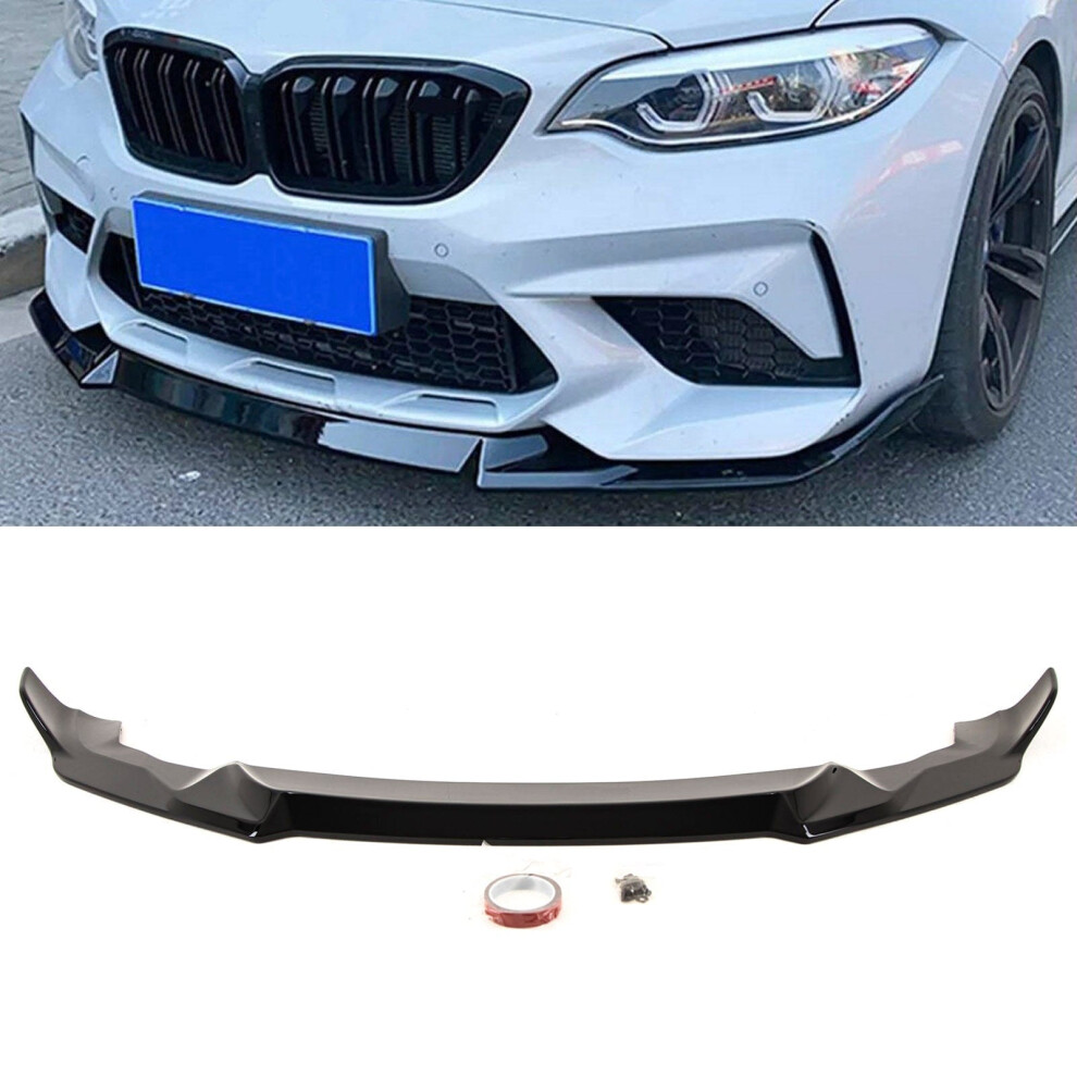 Tvp Trade Vehicle Parts.co.uk Fits Bmw 2 Series M2 F87 2016-2021 Front Lip Splitter Valance Spoiler Gloss Black