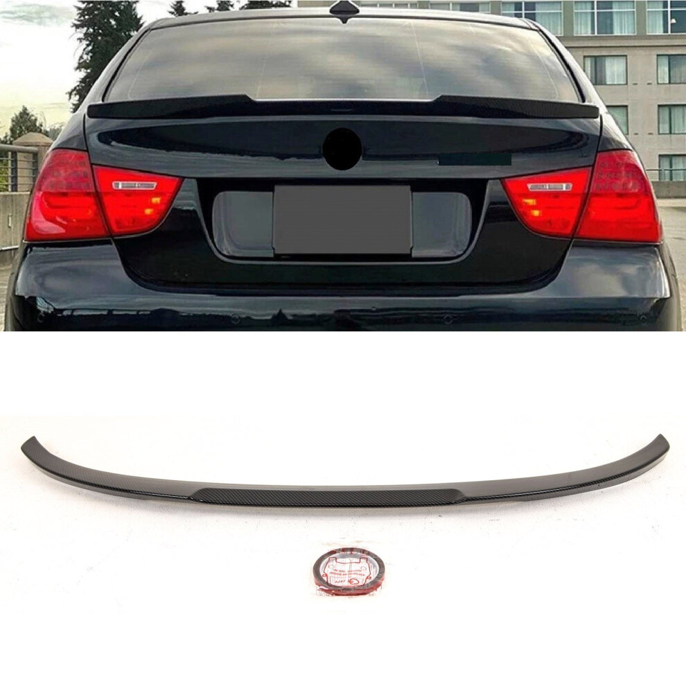 Rear Trunk Boot Spoiler Carbon Look Fits BMW 3 Series E90 2005-2012 - Image 3