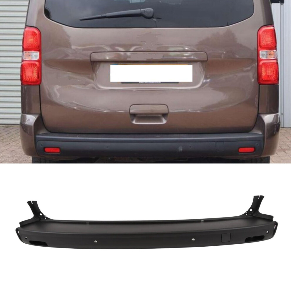 Rear Bumper Lwb With 4 Pdc Holes New For Peugeot Expert Traveller 2016- Black 9145588445117