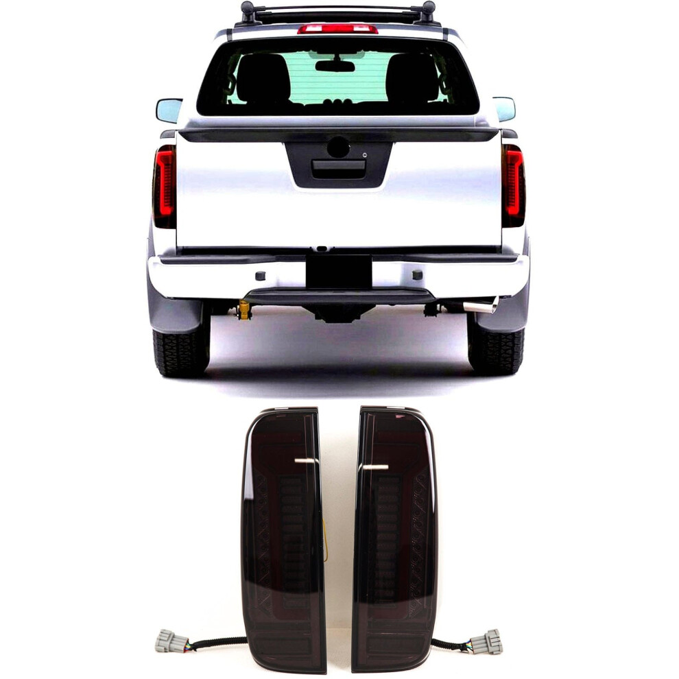 Rear Tail Light Lamp LED Dynamic Smoked Pair For Nissan Navara D40 2005-2015 New - Image 3