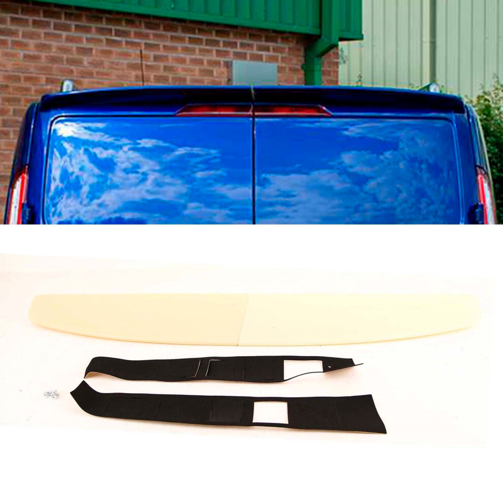 Rear Twin Barn Door Roof Spoiler Unpainted Ford Transit Custom 2012-2022 9145588378576