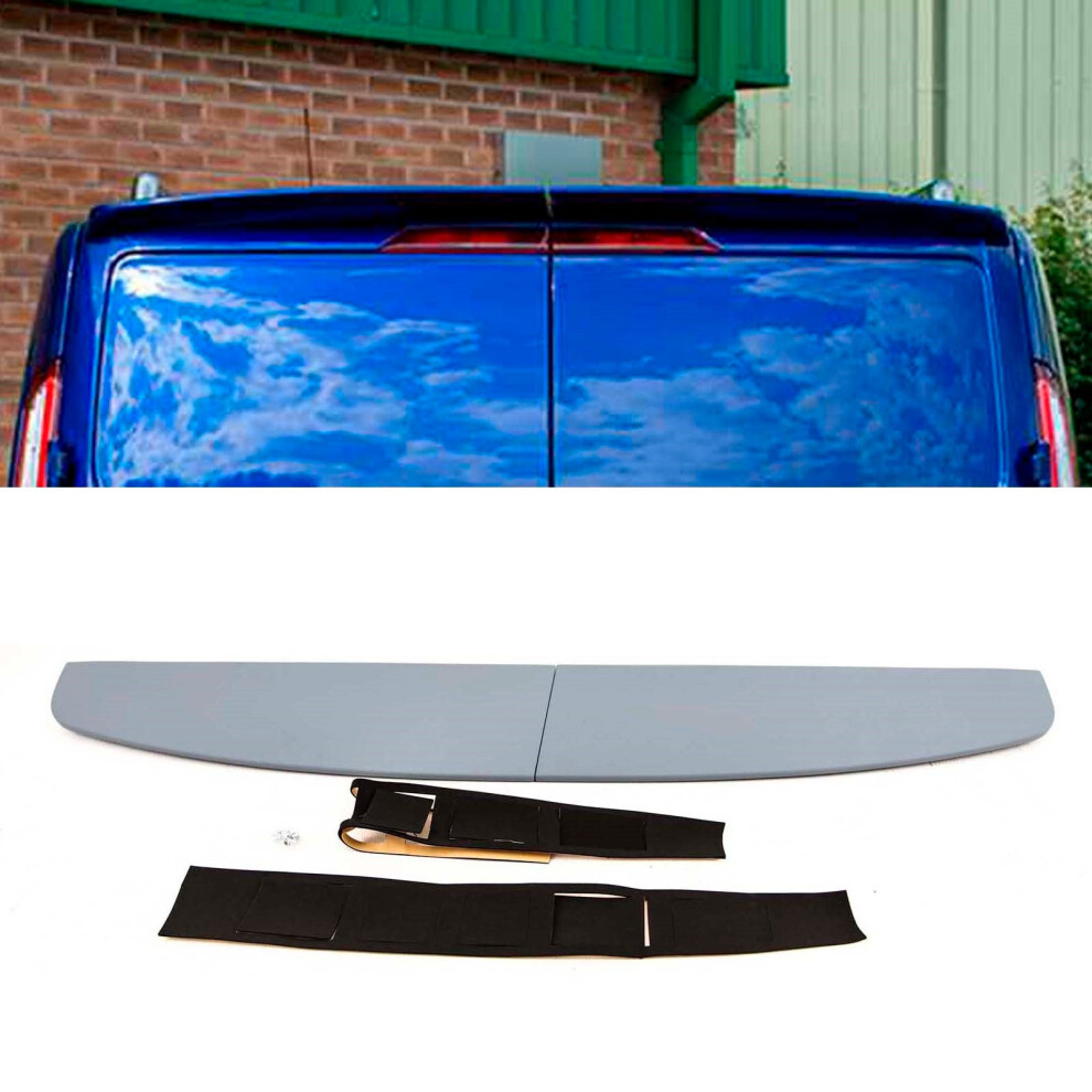 Rear Twin Barn Door Roof Spoiler Primed Ford Transit Custom 2012-2022 9145588378583
