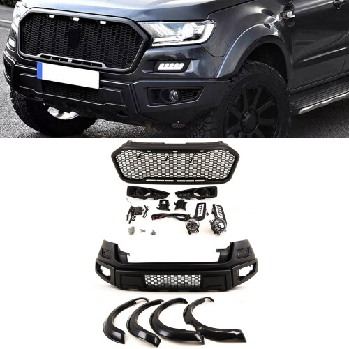 Front Bumper Kit Complete & Wheel Arches Raptor Style For Ford Ranger T6 2015-22