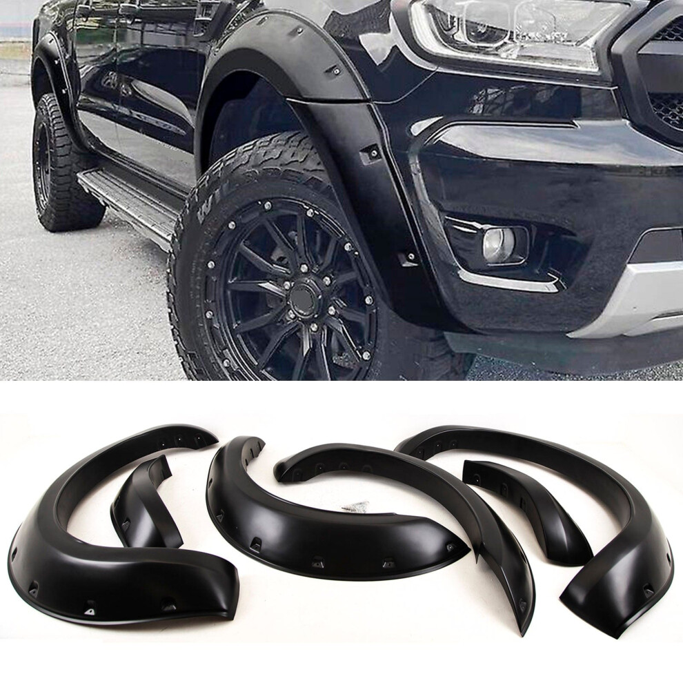 Wheel Arches Fender Flares Raptor Style For Ford Ranger T6 09/2015-2019 Black 9145588446701