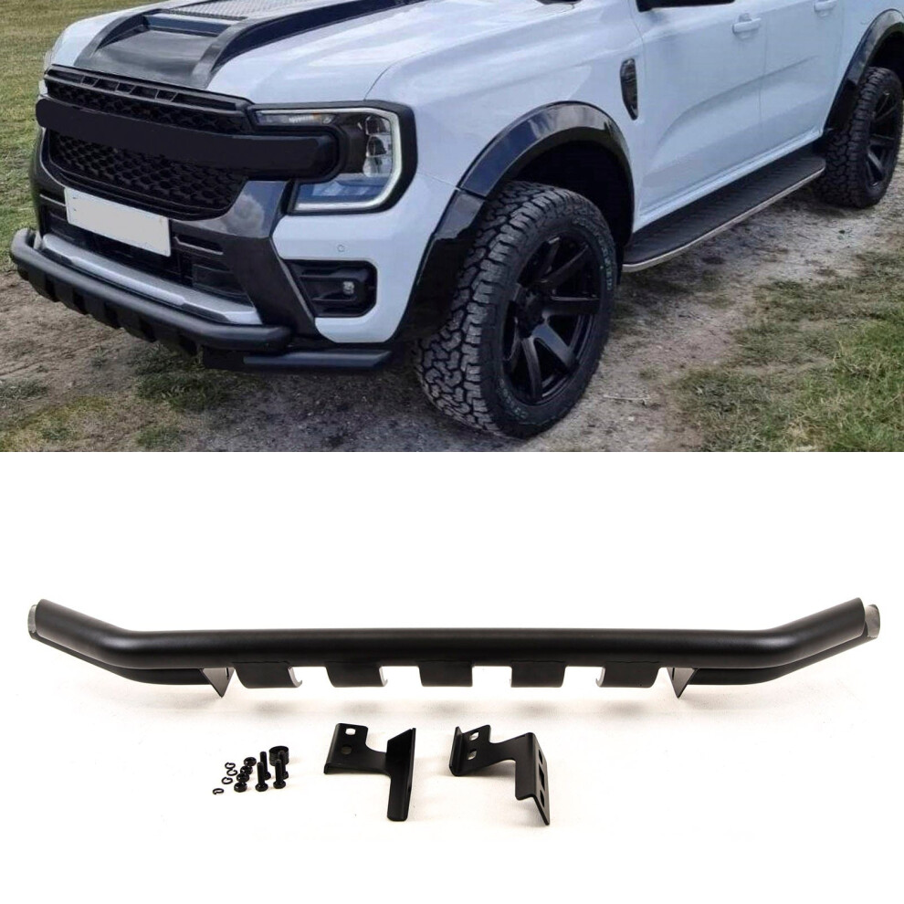Front Bumper City Bar Spoiler Nudge Bull Double Bar For Ford Ranger T9 2022- Black 9145588446770