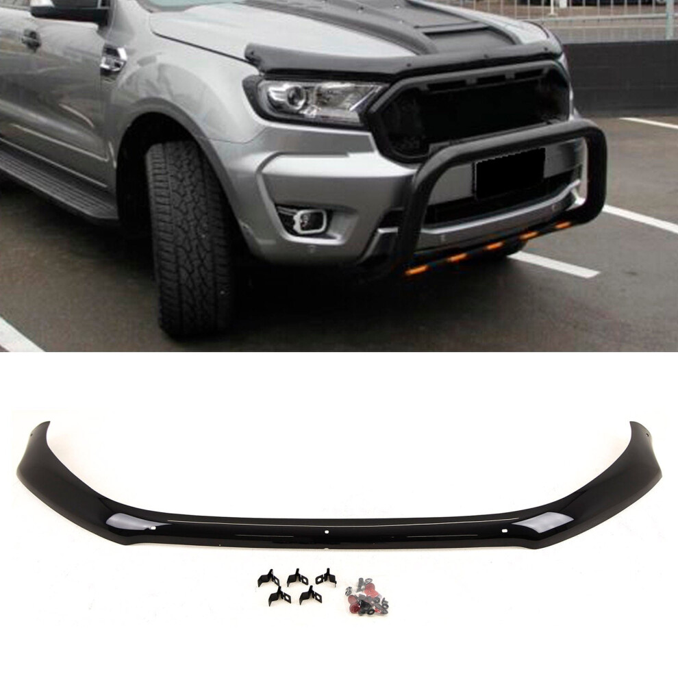 Bonnet Guard Wind Stone Bug Protector Gloss For Ford Ranger T6 09/2015-2022 Black 9145588446817