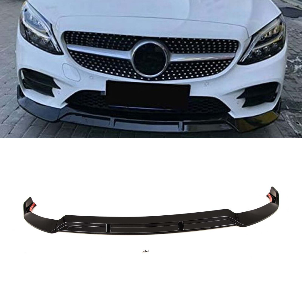 Fits Mercedes C-Class W205 C205 18-21 Front Lip Splitter Style Gloss - Image 4