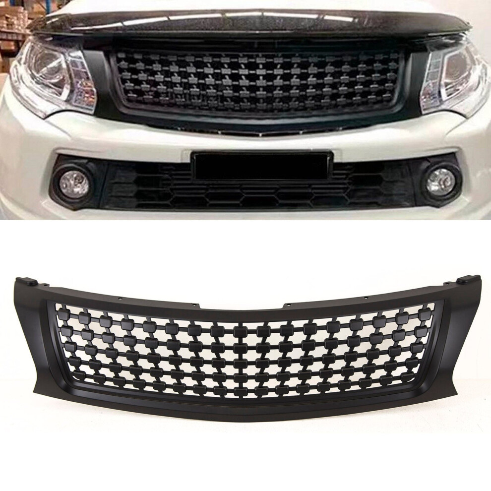 Front Bumper Grille Badgless For Mitsubishi L200 Triton 2015-2019 Black 9145588446893