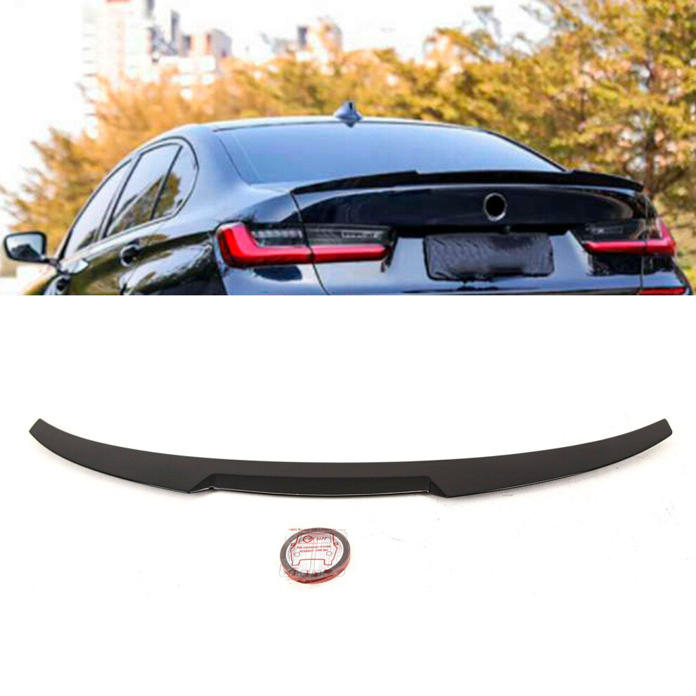 Rear Trunk Boot Lip Spoiler M4 V Style Gloss Bmw 3 Series G20 G80 M3 2019- Black 9145588378071