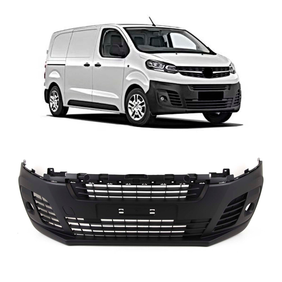 Tvp Trade Vehicle Parts.co.uk Front Bumper Black With Fog Holes Fits Vauxhall Vivaro 2019