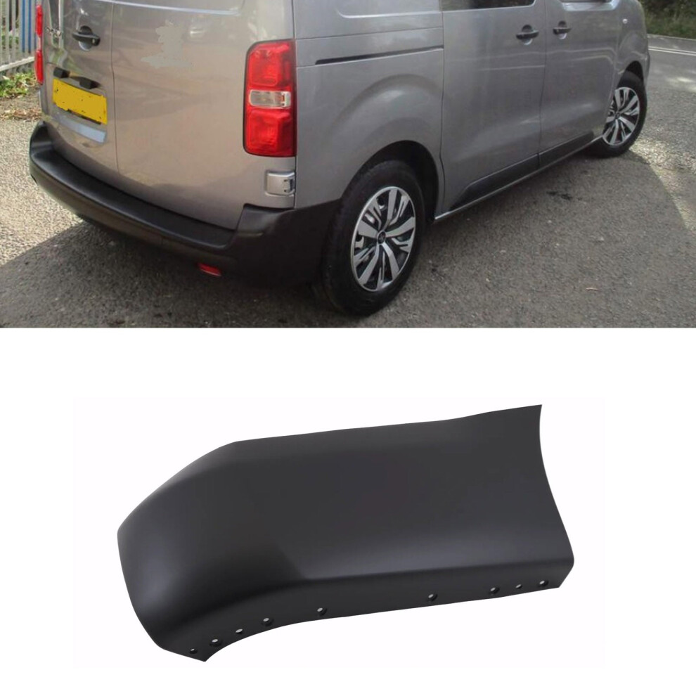 Rear Bumper End Corner Lwb Driver Side For Peugeot Expert 2016-03/2024 Black 9145588445728