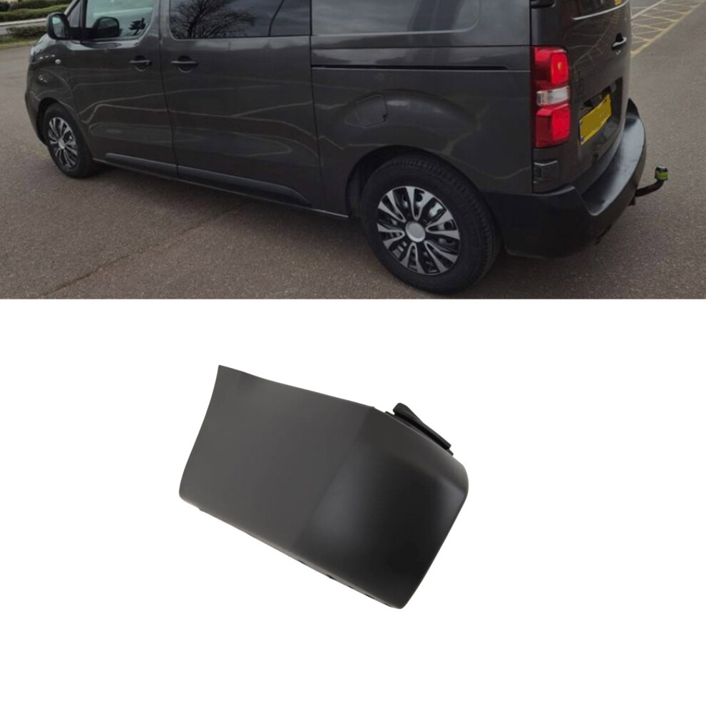 Rear Bumper End Corner Lwb Passenger Side For Citroen Dispatch 2016-2023 Black 9145588445698