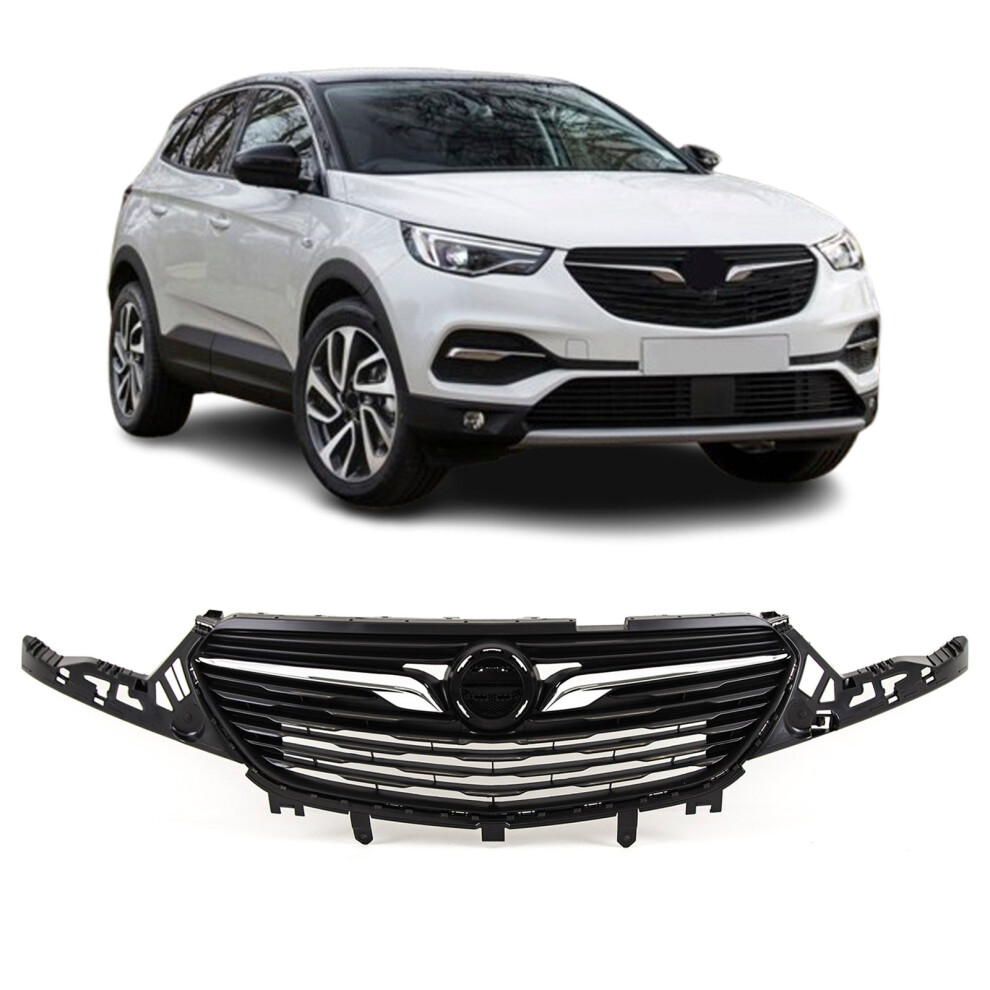 Front Bumper Upper Grille W/Chrome Trim For Vauxhall Grandland X 07/2017-06/2021 9145588445230