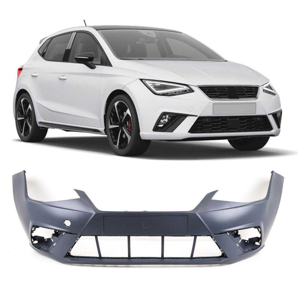 Front Bumper Without Pdc & Washer Holes Primed For Seat Ibiza 2017- Brand New 9145588444875