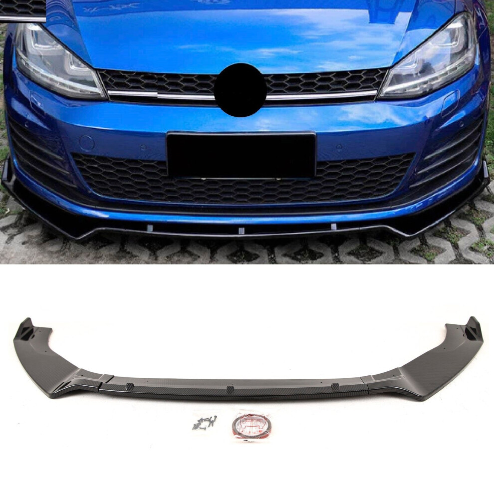 Front Lip Splitter Spoiler Carbon Look Vw Golf Mk7 Mk7.5 R Gtd Gti Tsi Tdi 13-20 9145588377777