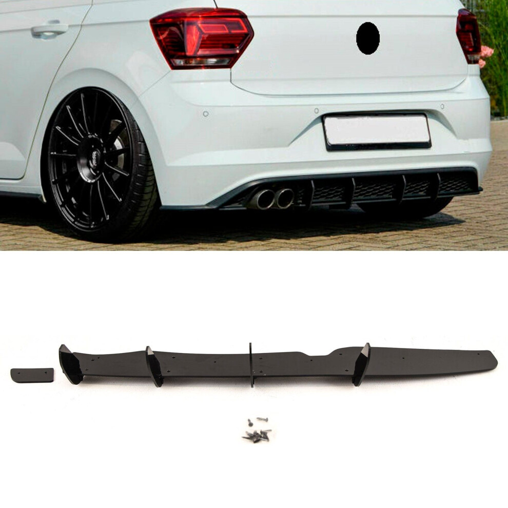 Rear Bumper Diffuser Gloss Black Fits VW Polo MK6 AW GTI 2017-2021 - Image 3