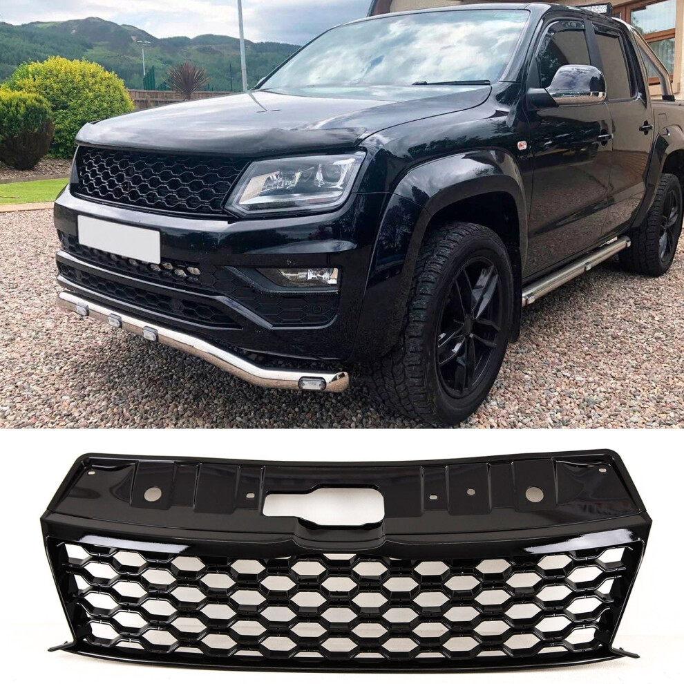 Front Main Grille Gloss For Vw Amarok 2011-2021 Black 9145588446831
