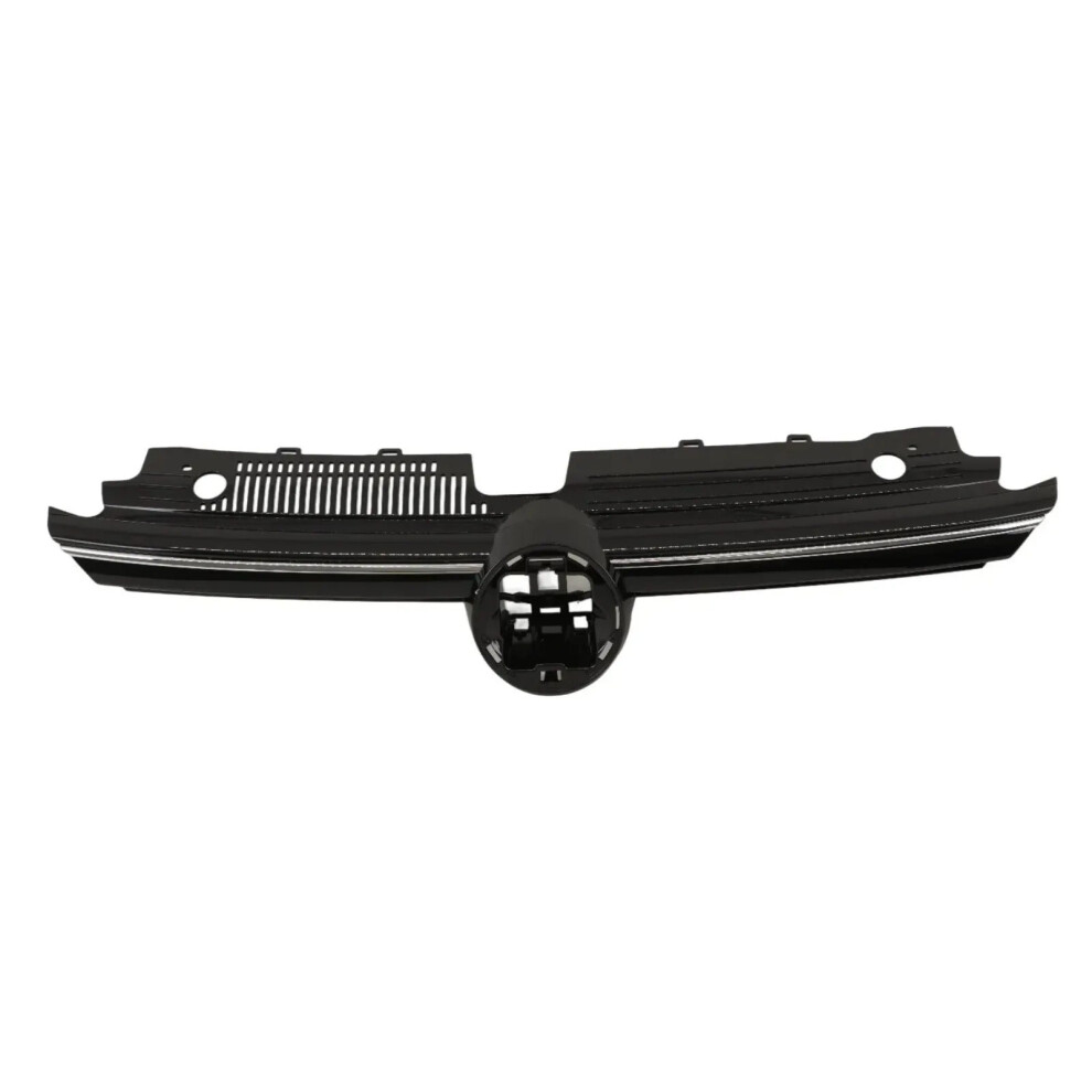 Front Bumper Centre Upper Grille With Chrome Trim Vw Golf Mk8 2020-2024 Black 9145588446442