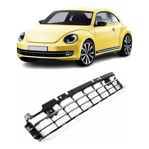 Front Lower Bumper Grille W/Chrome Moulding & Sensor Holes For VW Beetle 2012-16