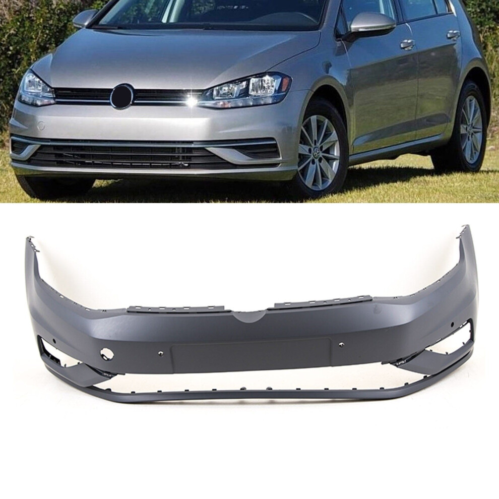 Front Bumper Primed No Washer Holes With Pdc Vw Golf Mk7 2017-2020 New 9145588378774
